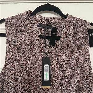 Donna Karan Black and Pink chiffon  Patterned Blouse